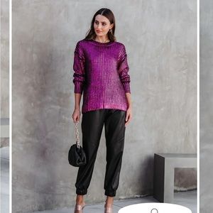 NWT Vici metallic sweater XSM